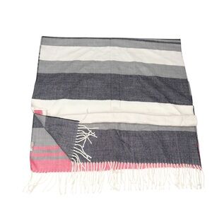 Gap Striped Gray and Pink Scarf